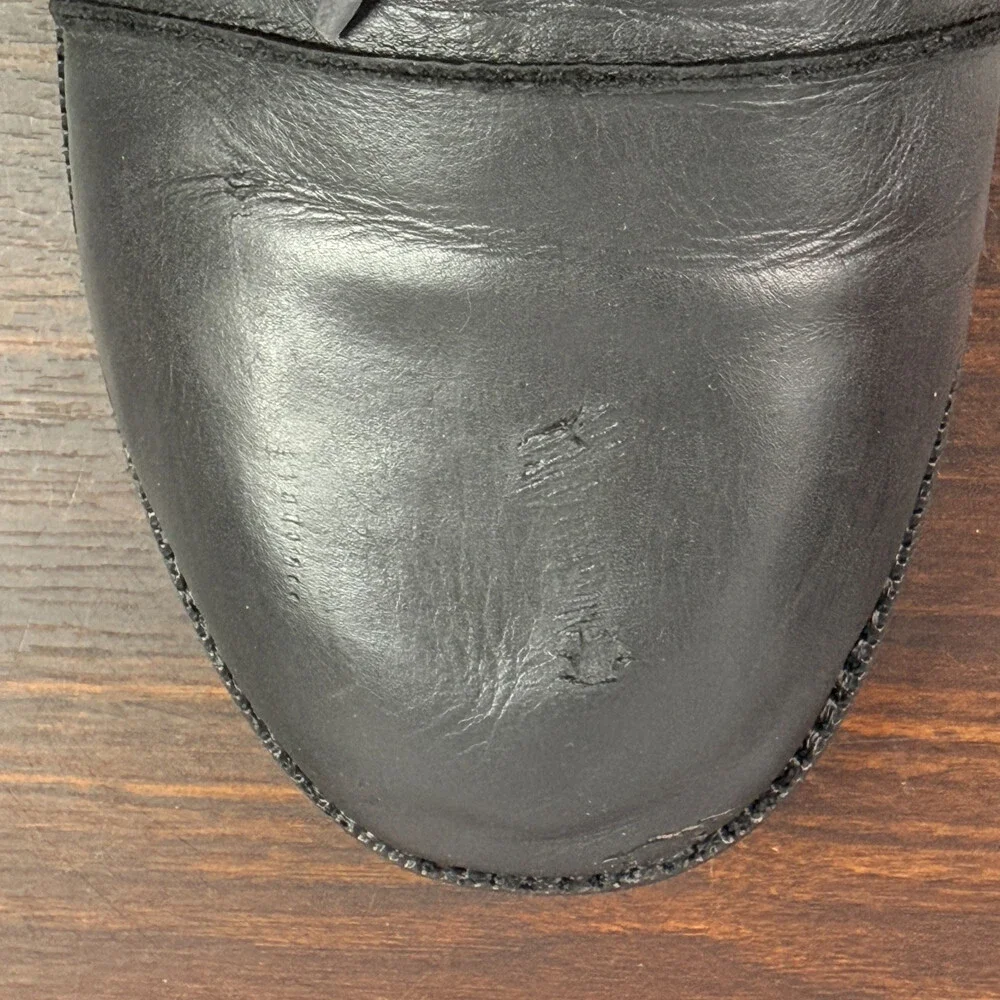 Bed Stu Combat Boots Leather Upper & Leather Sock Men’s Size 13 Black Side Zip